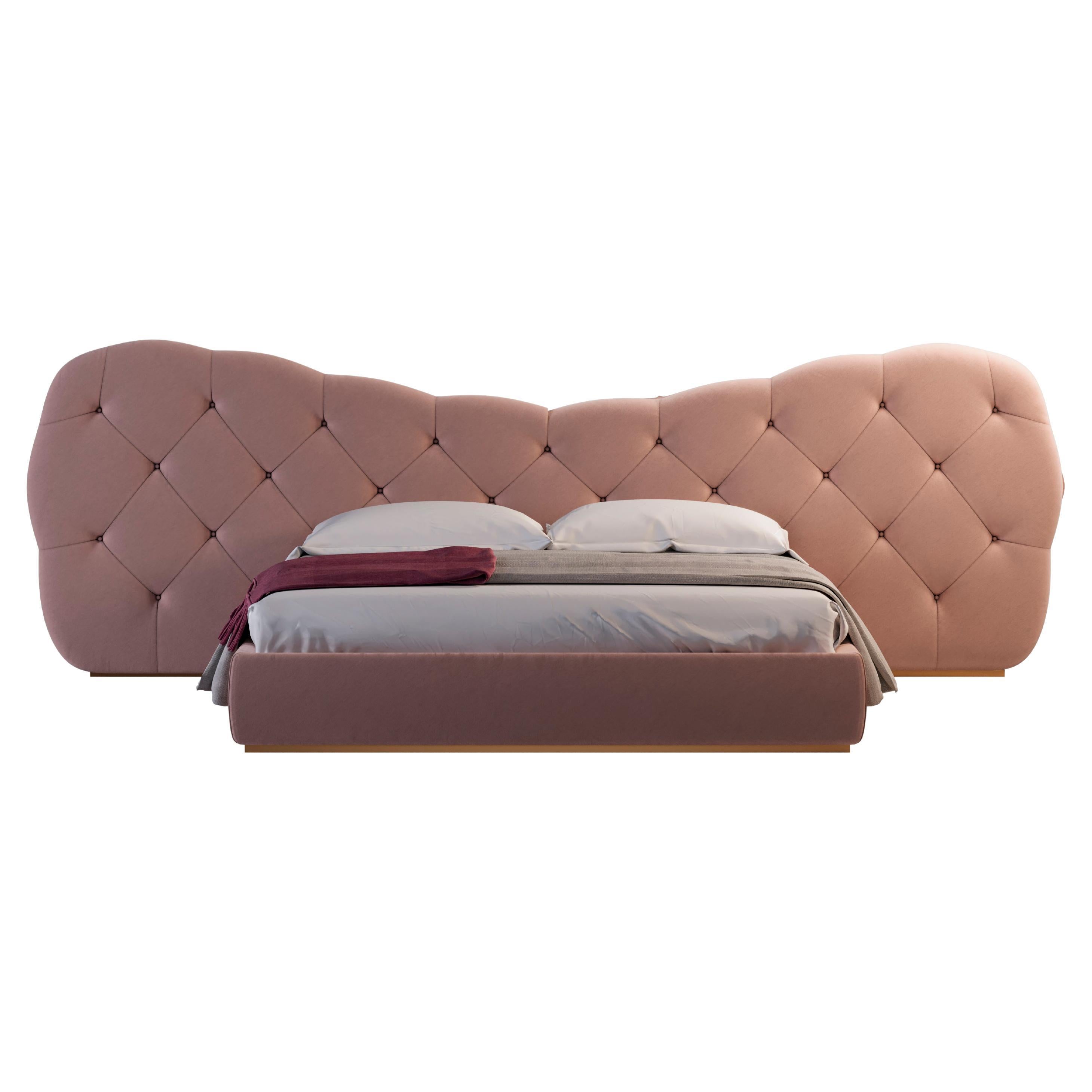 Modernes Linda-Bett aus Baumwollsamt aus der Mitte des Jahrhunderts, hergestellt in Portugal von Ottiu