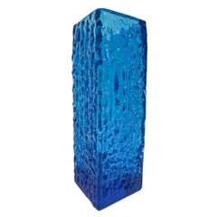 Mid-Century Modern Lindshammar Bark Textured Vase in Kingfisher Blue