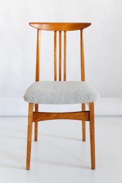 Mid-Century Modern Linen Boucle Chair, Designed by M. Zielinski, Europe, 1960s