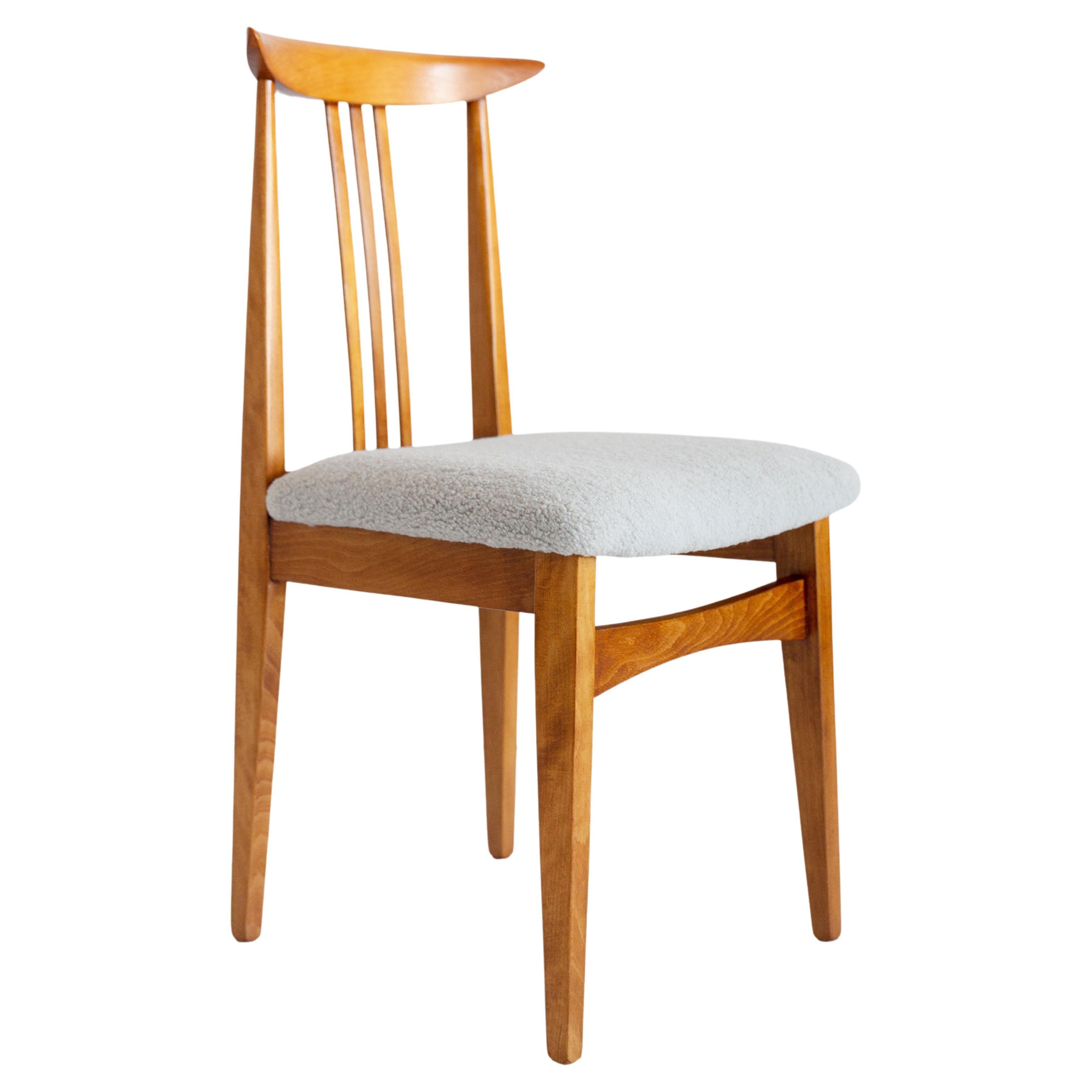 Mid-Century Modern Linen Boucle Chair, Designed by M. Zielinski, Europe, 1960s