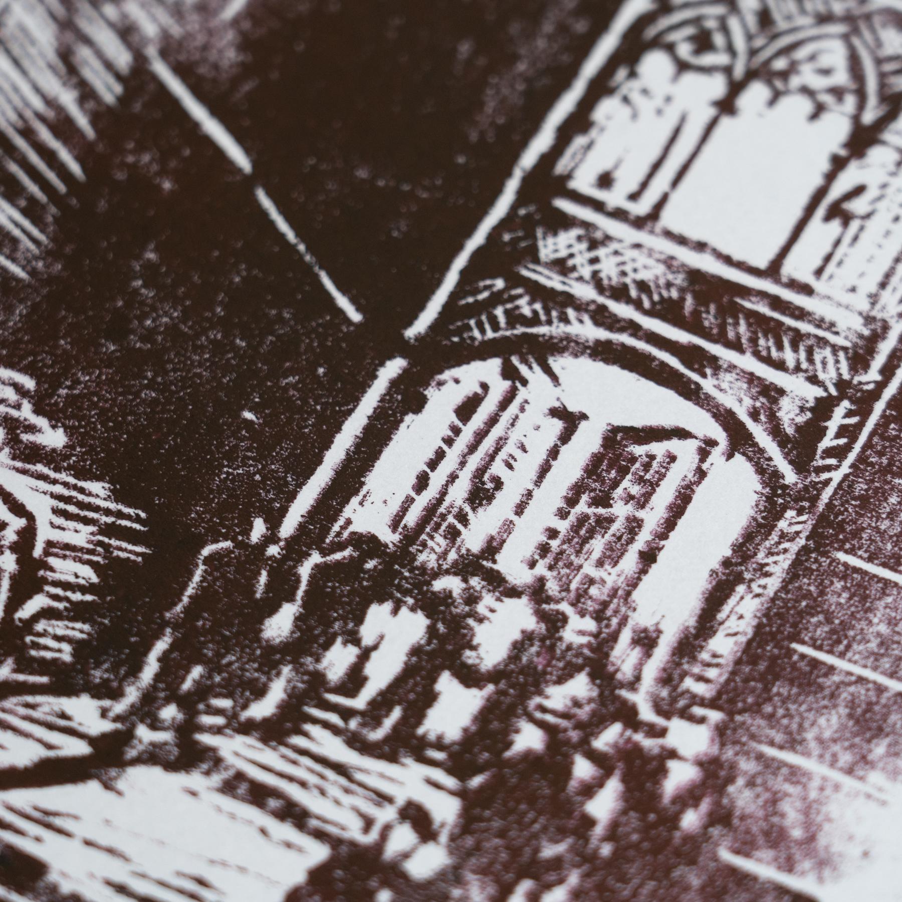 Linogravure moderne du milieu du siècle en vente 1
