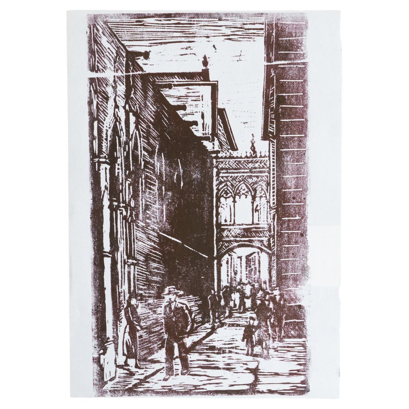 Linogravure moderne du milieu du siècle en vente