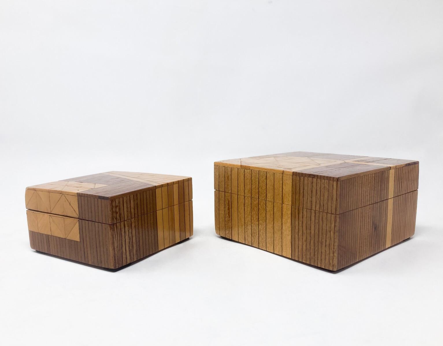Mid-Century Modern Little Marquetry Boxes In Good Condition For Sale In Brussels, BE