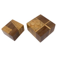 Vintage Mid-Century Modern Little Marquetry Boxes