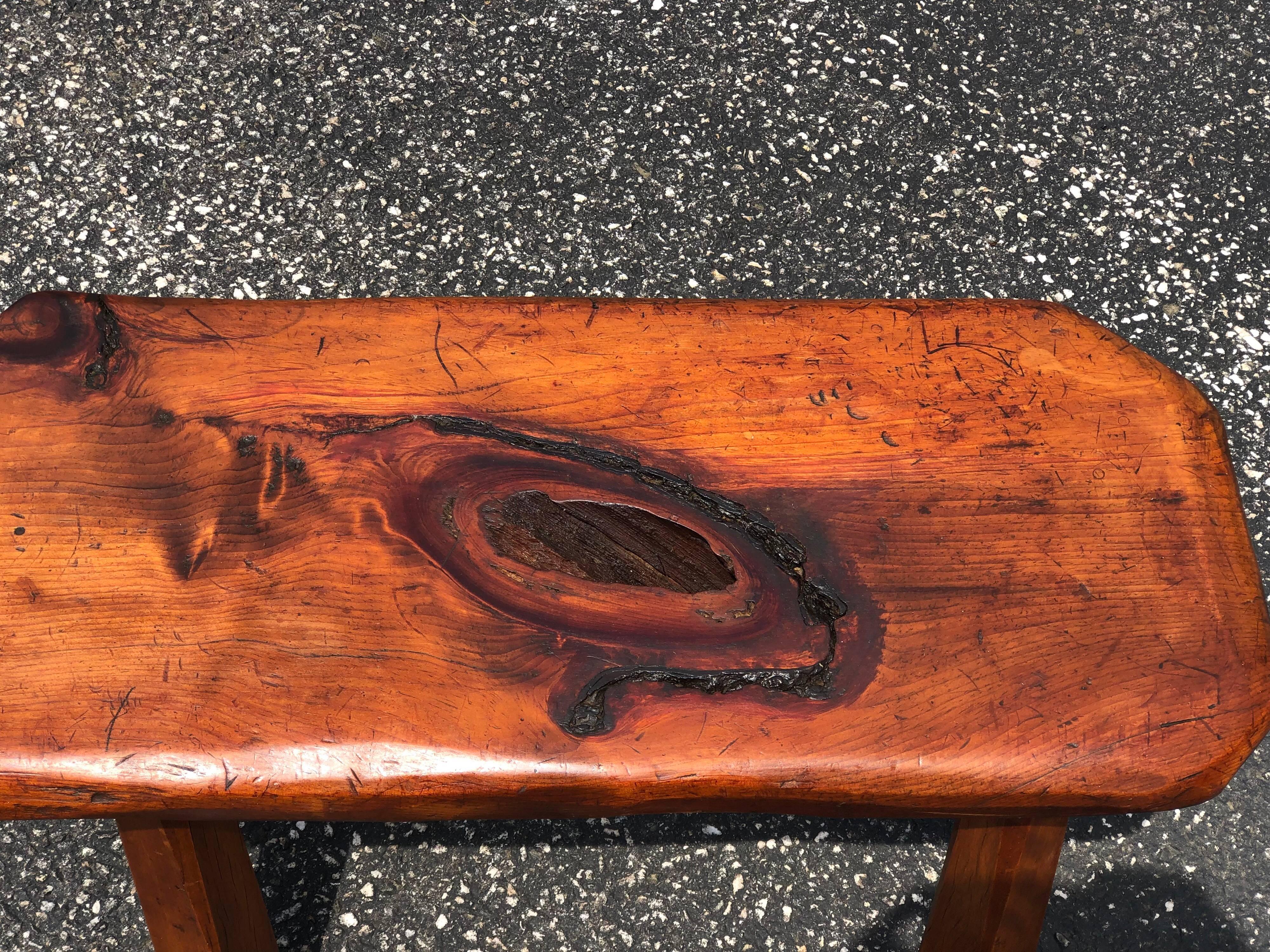 Mid-Century Modern Live Edge Bench or Table In Good Condition For Sale In Redding, CT