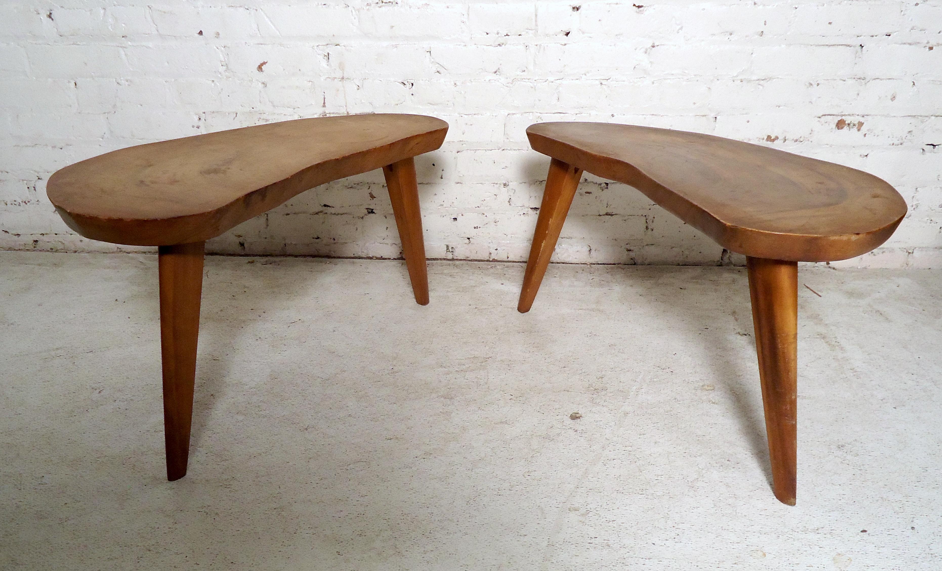 Mid-Century Modern Live Edge Benches In Good Condition In Brooklyn, NY