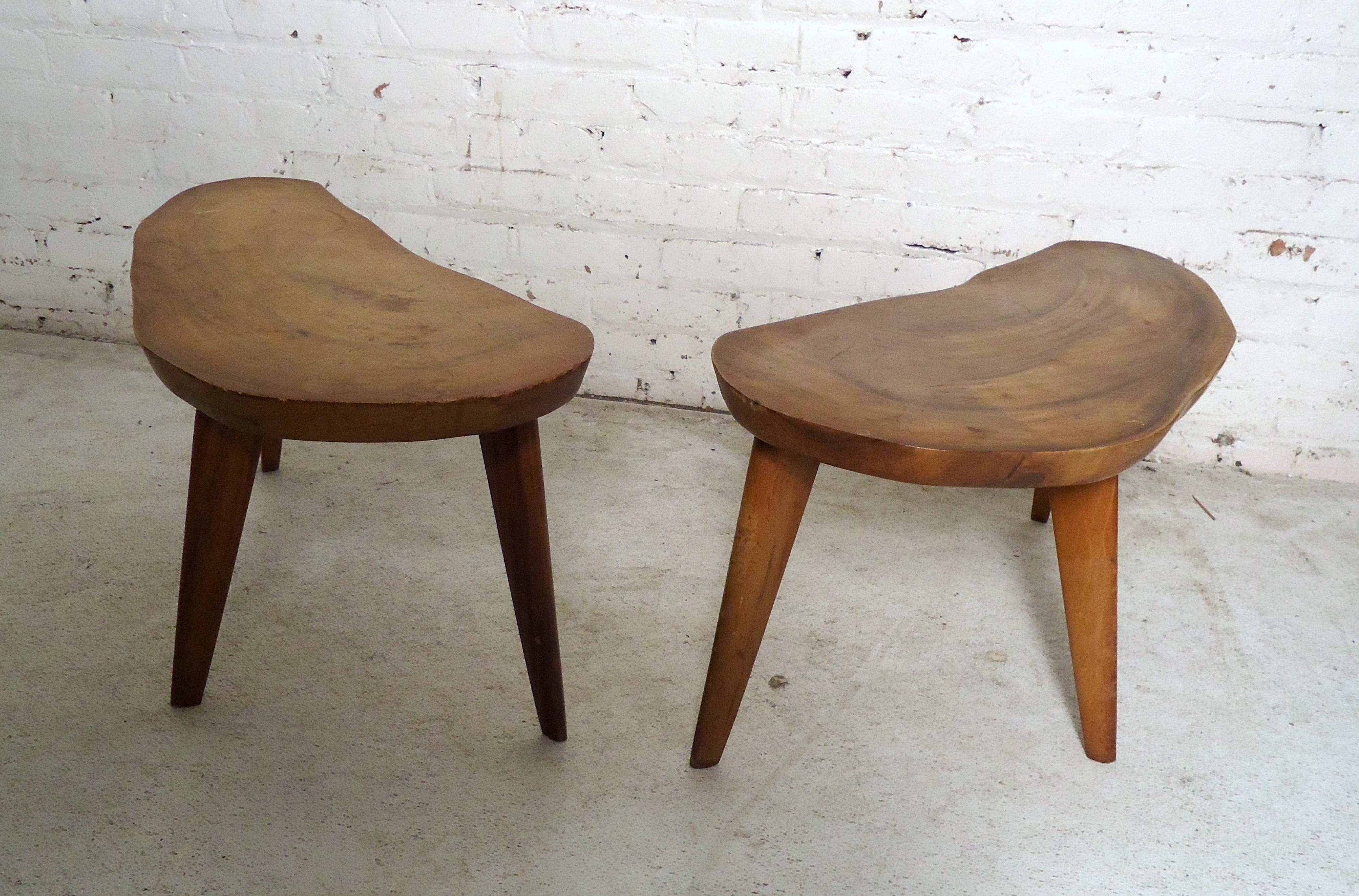 Mid-20th Century Mid-Century Modern Live Edge Benches