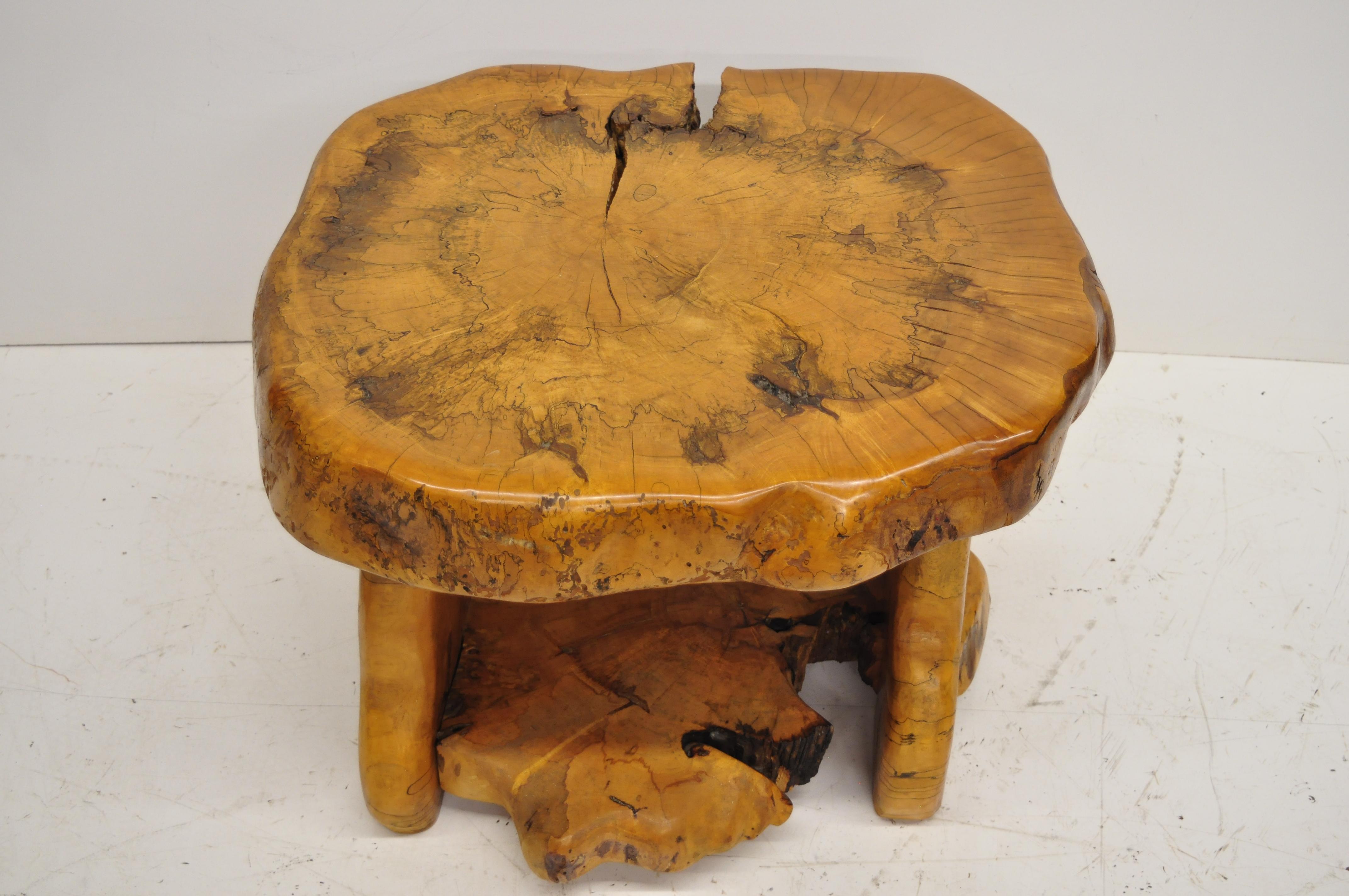 live edge burl wood coffee table
