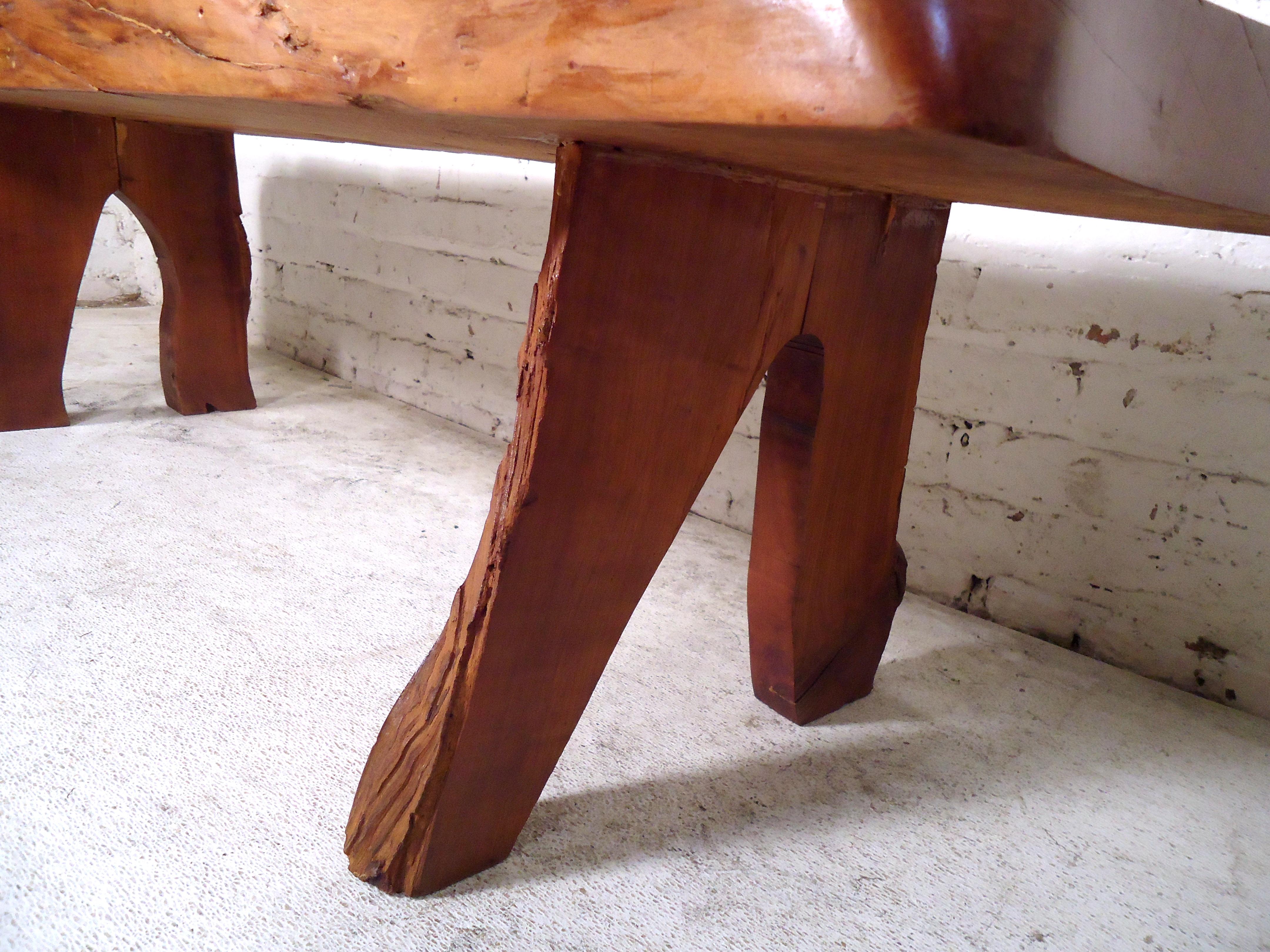 Mid-Century Modern Live Edge Coffee Table For Sale 2
