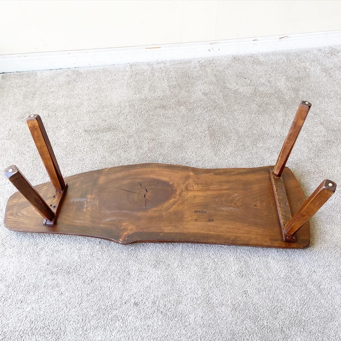 Mid Century Modern Live Edge Coffee Table 2