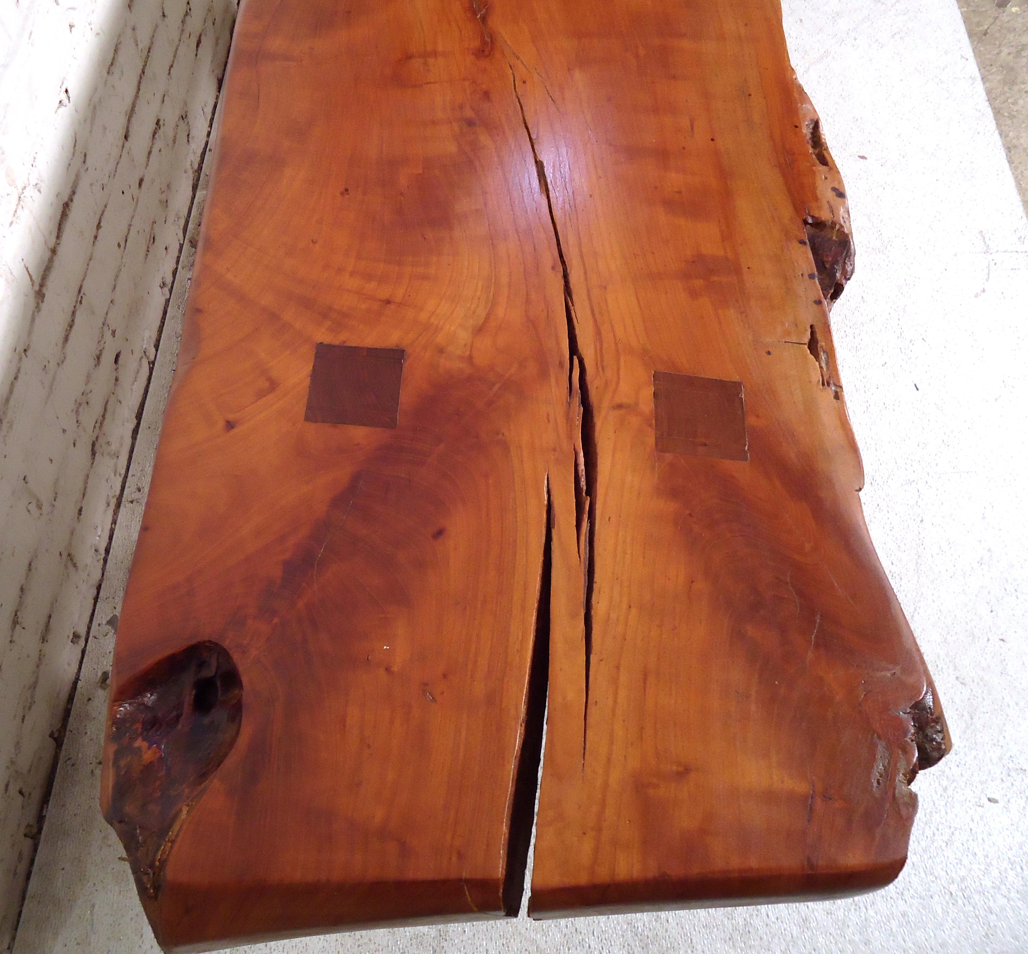 Mid-Century Modern Live Edge Coffee Table For Sale 1