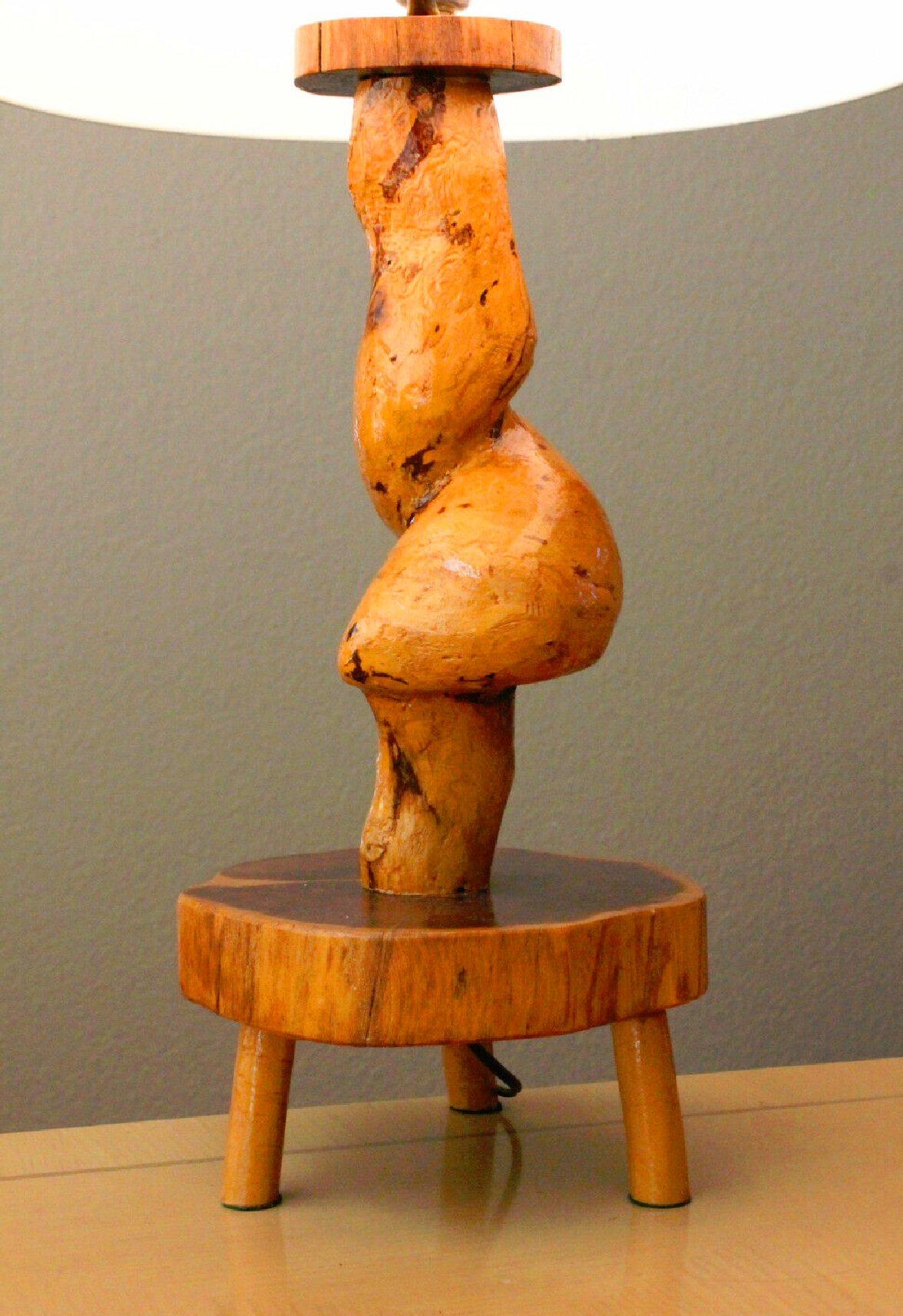 Exceptional!

MAPLE BURL
FREE FORM EDGE SLAB
MID CENTURY MODERN
TRIPOD TABLE LAMP!

Magnificent Wood and Finish!

After George Nakashima


Dimensions:  16