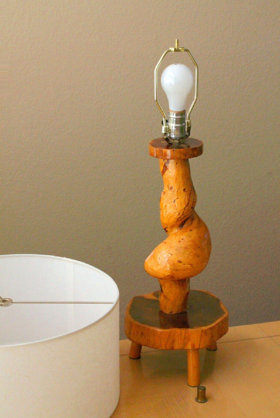Américain Lampe de table en bois de ronce d'érable de forme libre et de style moderne du milieu du siècle dernier ! Nakashima 50s en vente