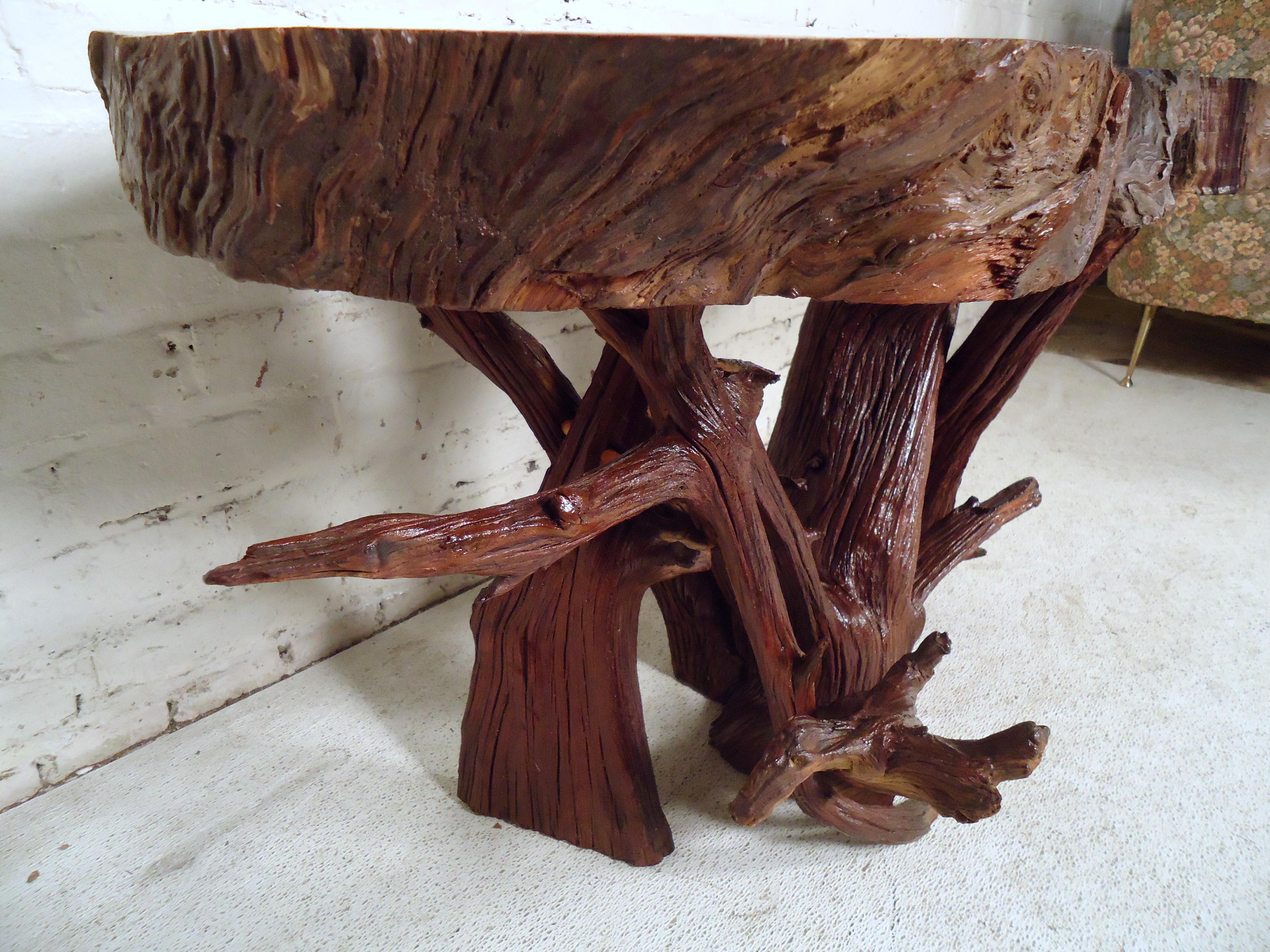 Mid-Century Modern Live Edge Side Table For Sale 2