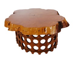 Mid-Century Modern Live Edge Slab or Tree Trunk Cocktail or Side Table