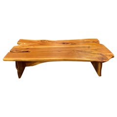 Mid-Century Modern Live Edge Wood Coffee Table