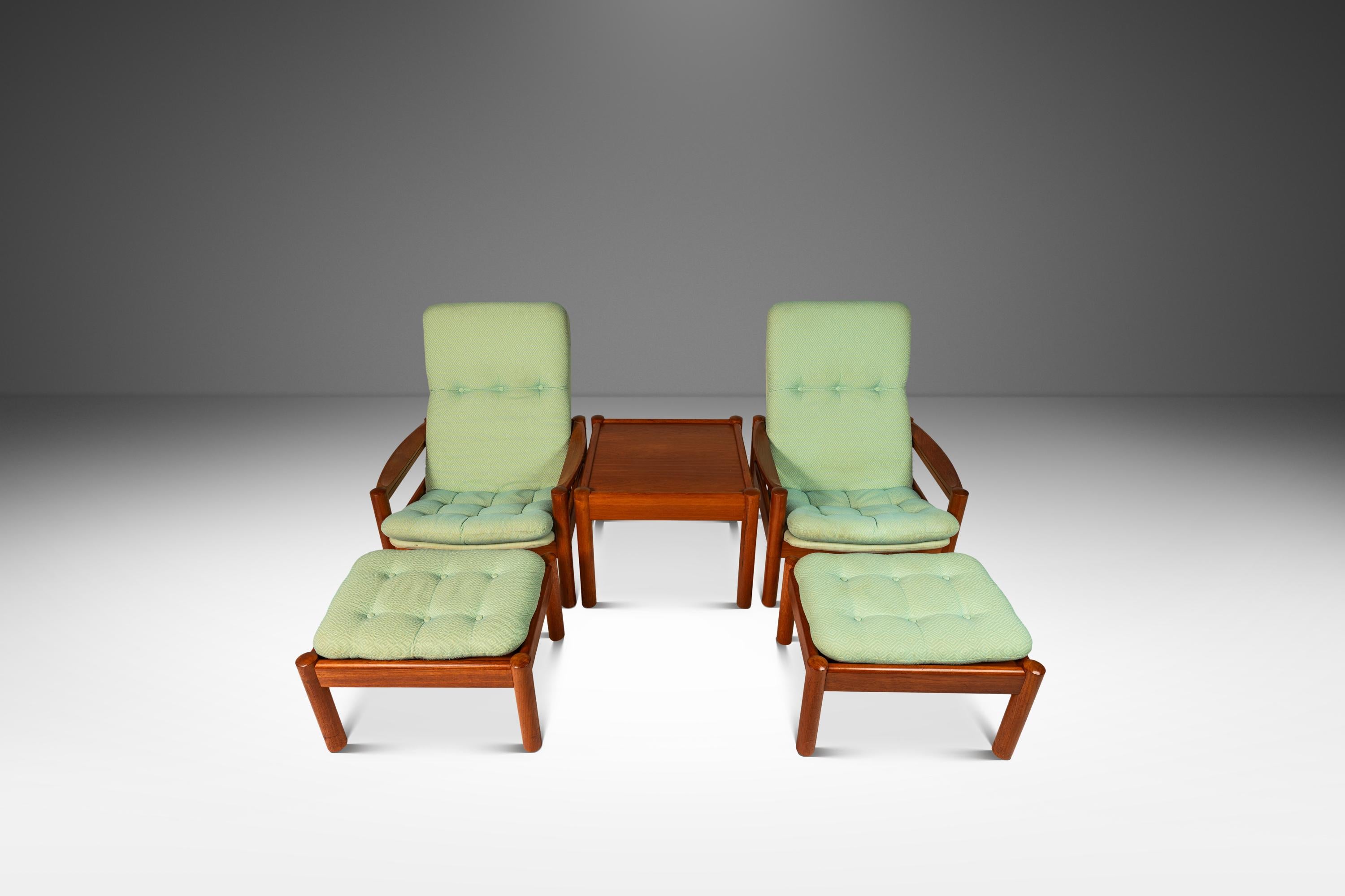 Mid-Century Modern Living Room Set  in Teak by Domino Møbler, Denmark, c. 1970's For Sale 5