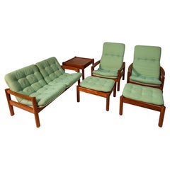 Conjunto de salón moderno de mediados de siglo  de teca de Domino Møbler, Dinamarca, c. 1970