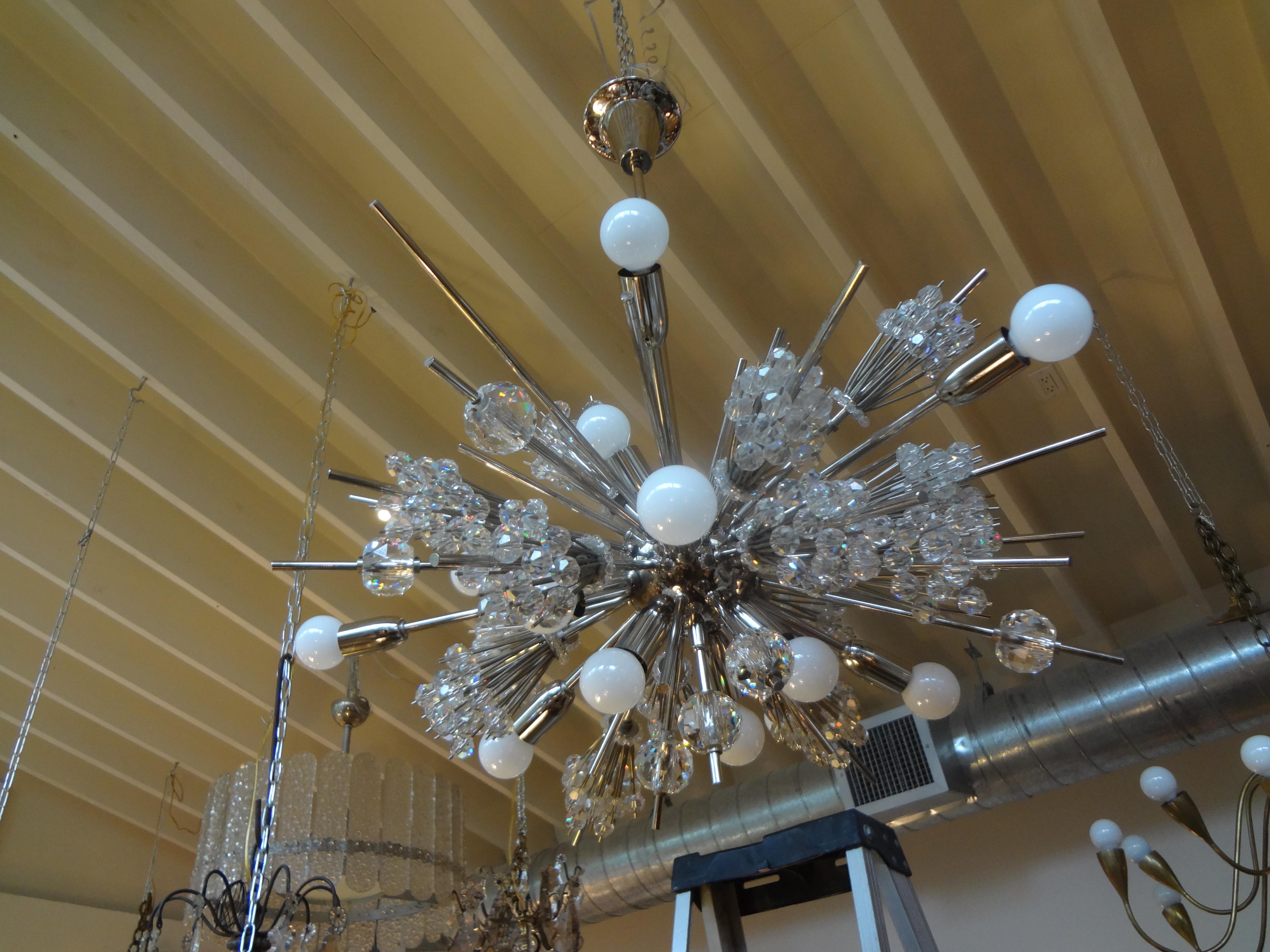 Glass Mid-Century Modern Lobmeyr Metropolitan Opera Exploding Star Chandelier