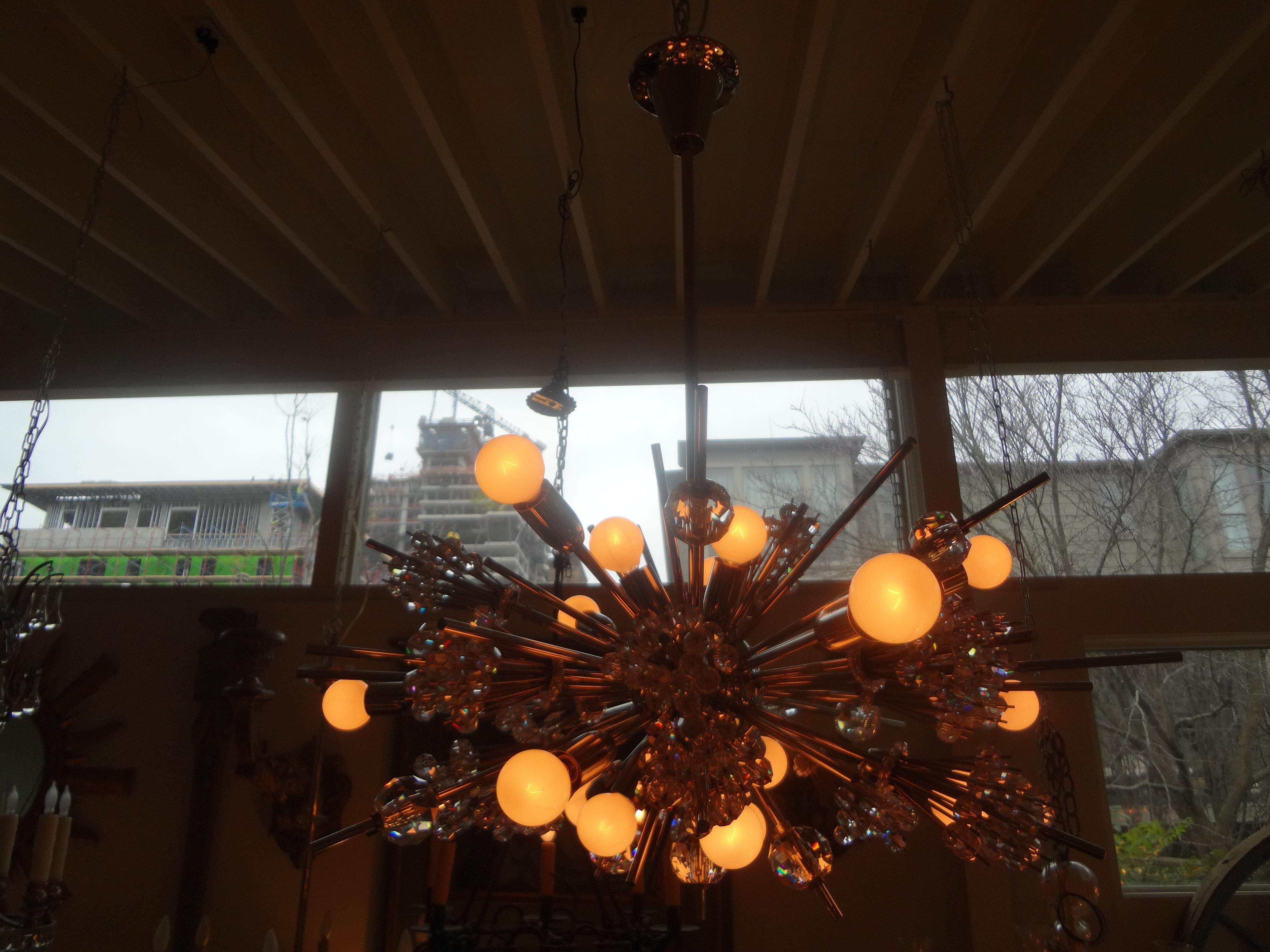 Mid-Century Modern Lobmeyr Metropolitan Opera Exploding Star Chandelier 1