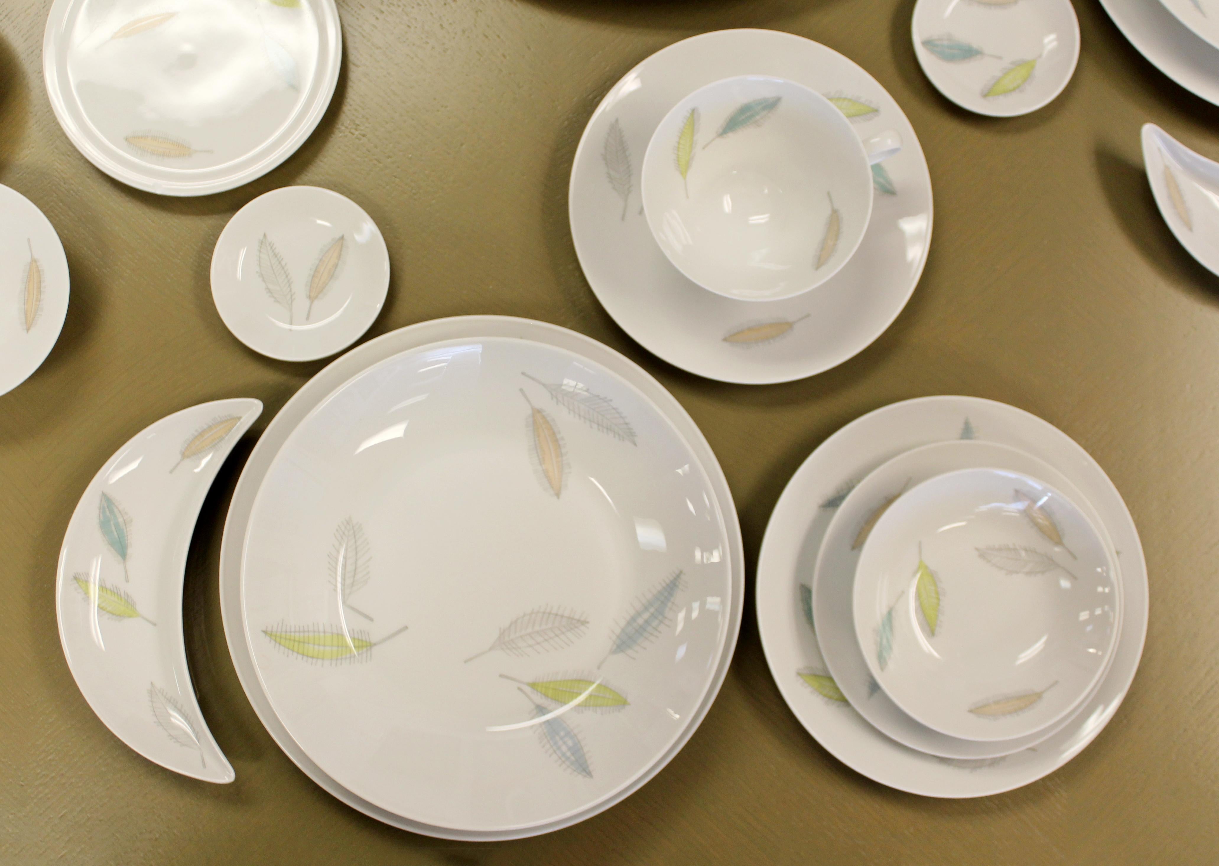 Mid-Century Modern Loewy Rosenthal Porcelain Dinnerware Form 2000 Colored Leaves 1