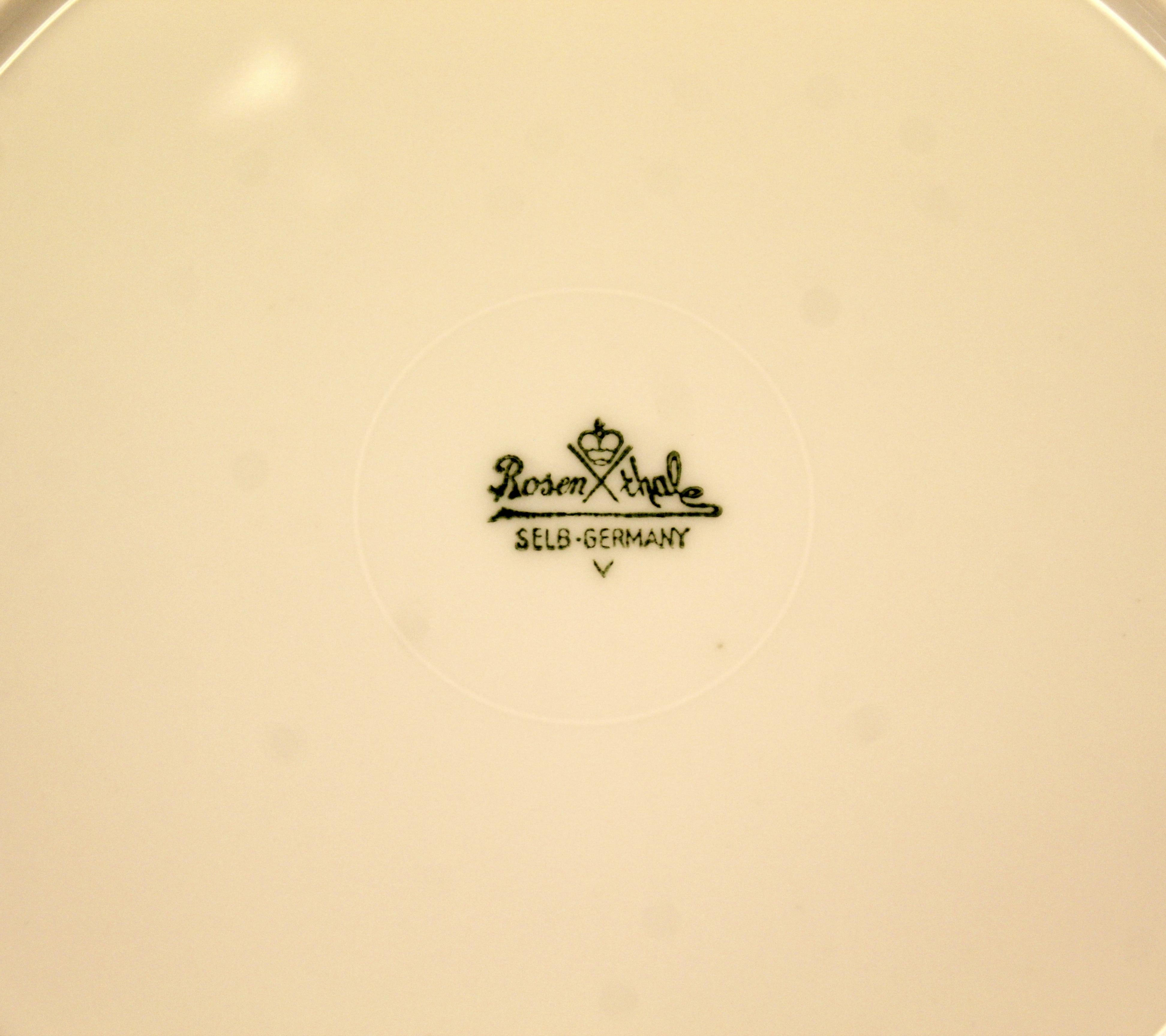 Mid-Century Modern Loewy Rosenthal Porcelain Dinnerware Form 2000 Colored Leaves 3