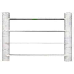 Retro Mid-Century Modern Loico Bookcase by Angelo Mangiarotti in White Carrara Marble