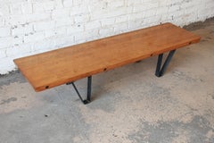 Mid-Century Modern Long Bench or Coffee Table with Bowling Lane Top