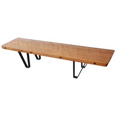 Retro Mid-Century Modern Long Bench or Coffee Table with Bowling Lane Top
