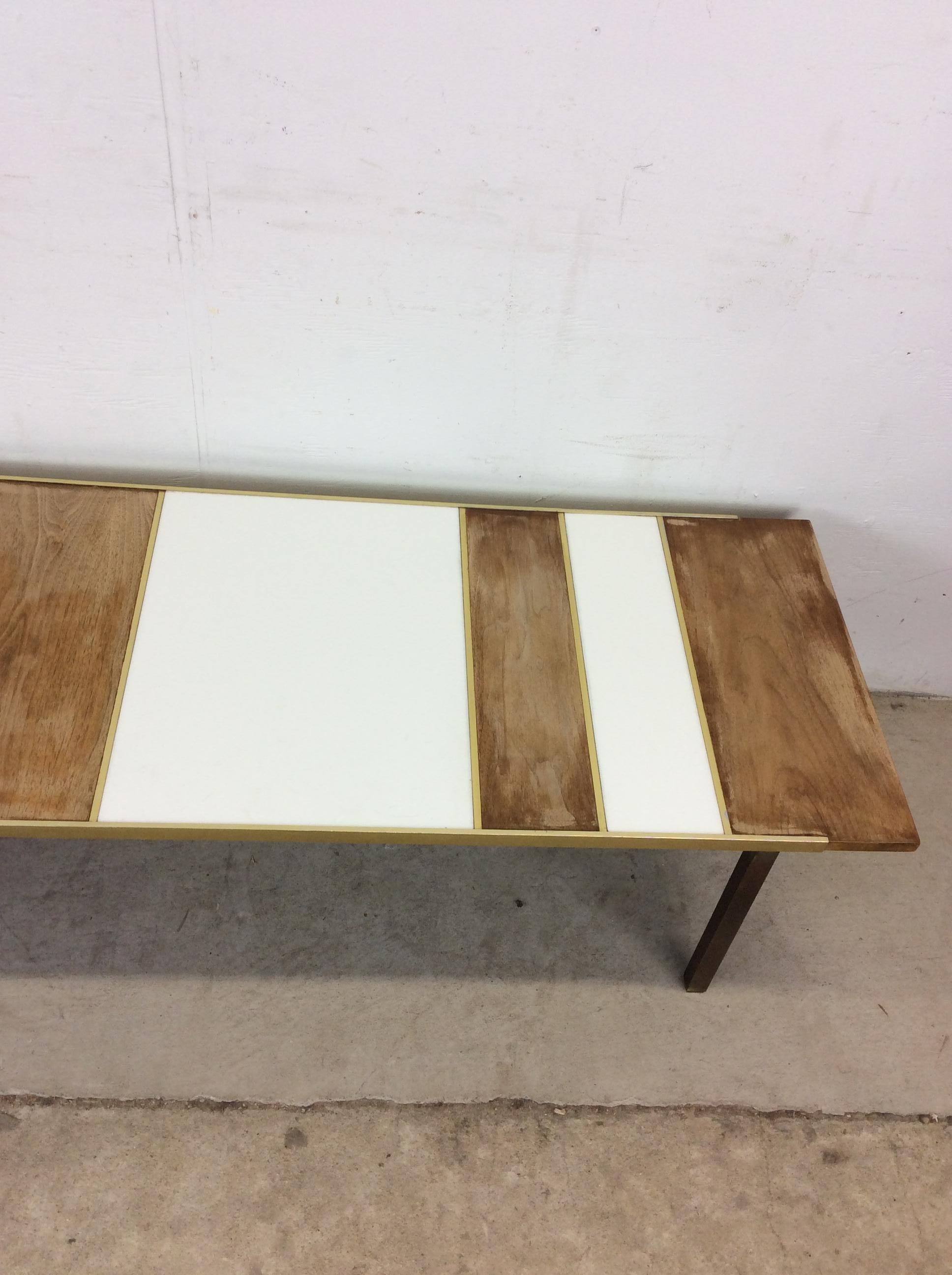 20th Century Mid Century Modern Long Coffee Table Styled After Paul McCobb For Sale