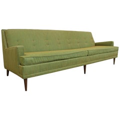 Mid-Century Modern Long Green Kroehler Sofa