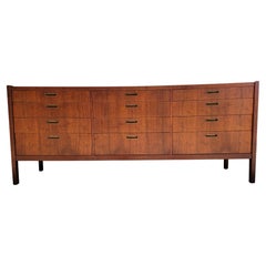 Vintage Mid-Century Modern Long Low Dresser 12 Drawers