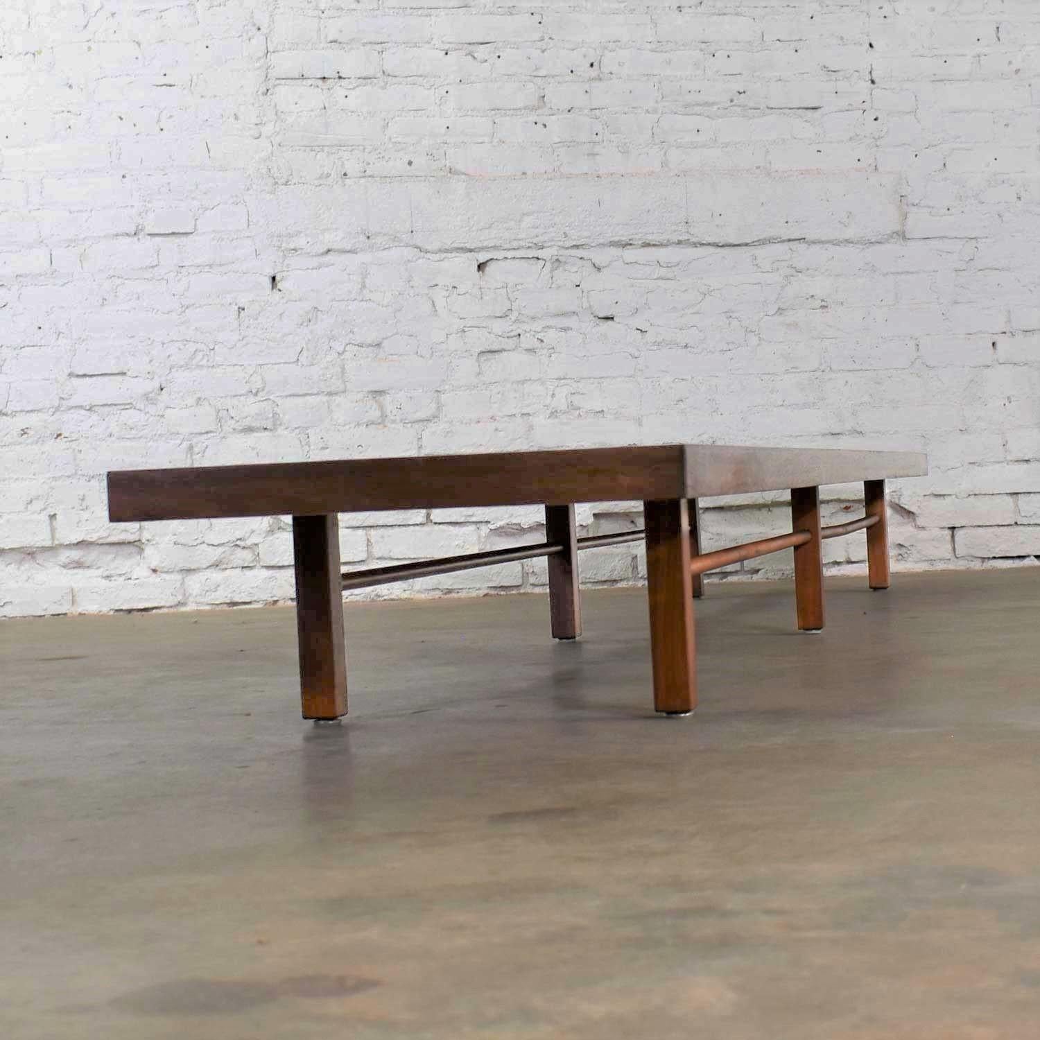 Walnut Mid-Century Modern Long Low Milo Baughman Thayer Coggin Coffee Table or Bench