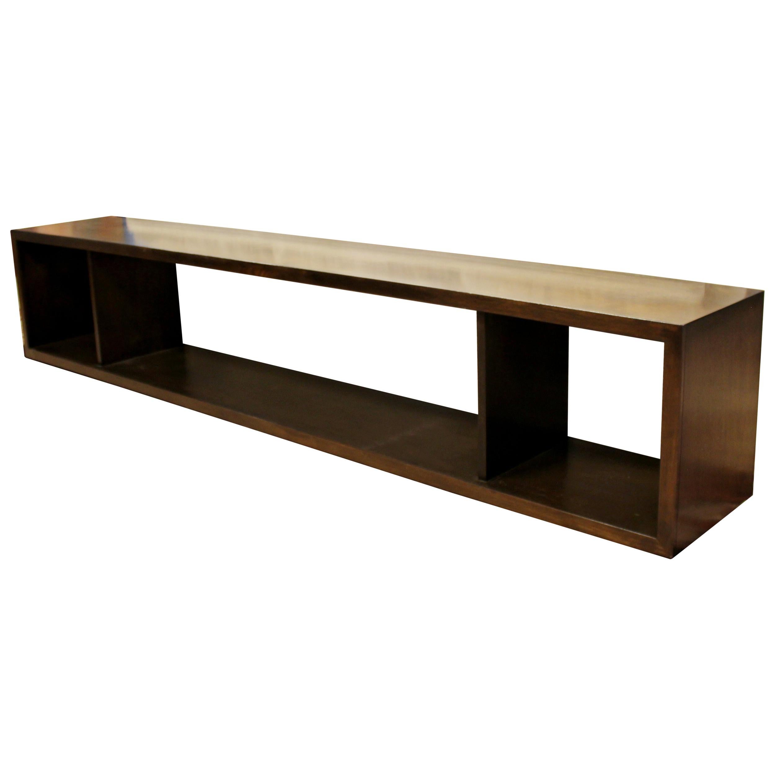 Mid-Century Modern Long Low Wood Console Sofa Table, 1960s