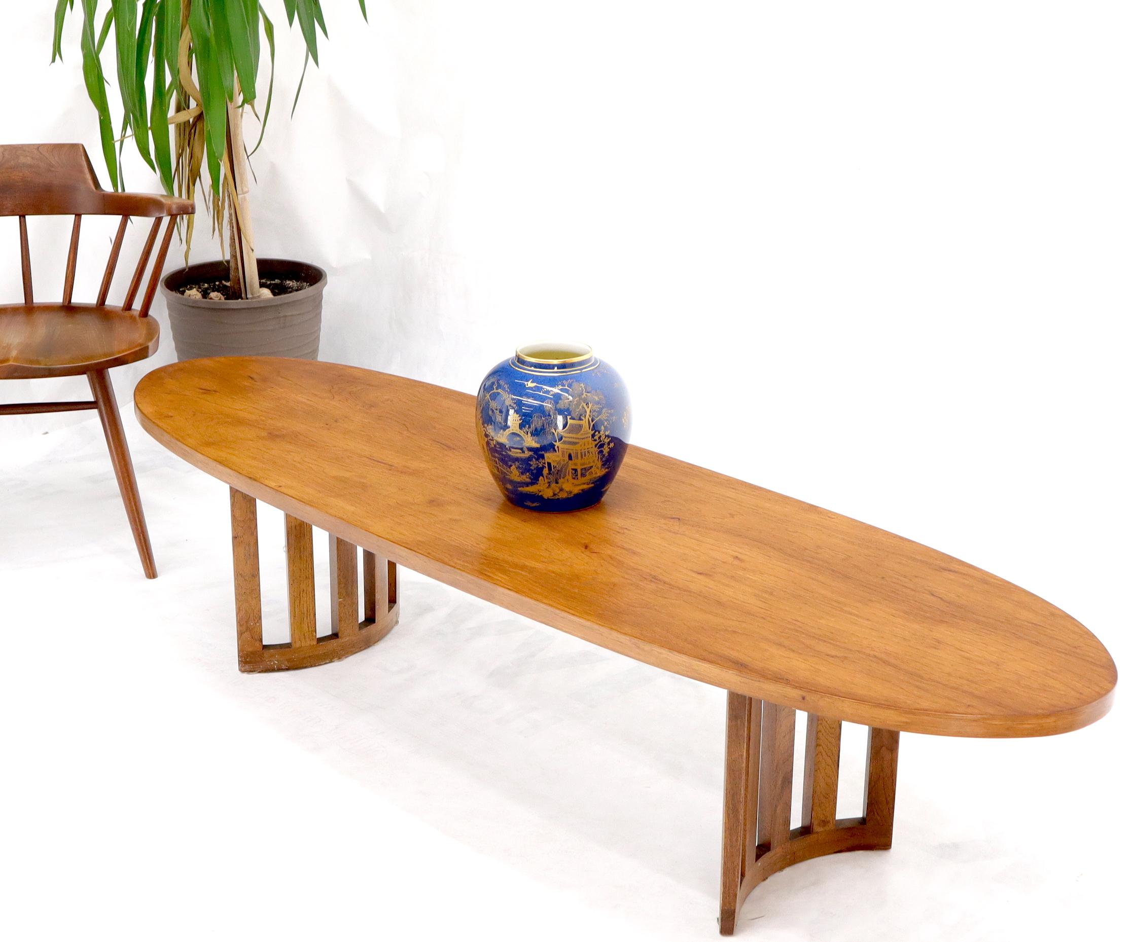 mid century coffee table oval