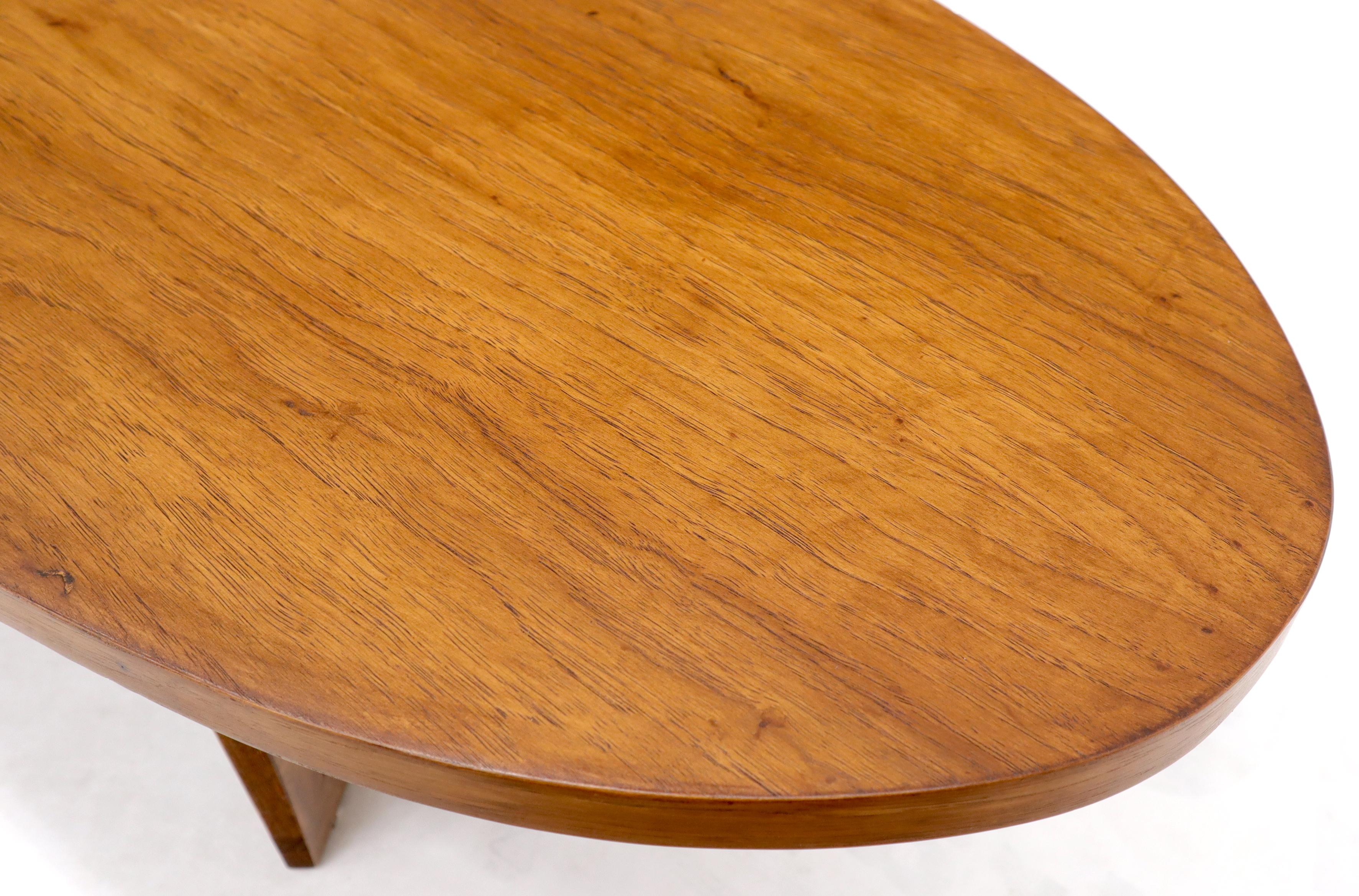 Walnut Mid-Century Modern Long Oval Surfboard Coffee Table