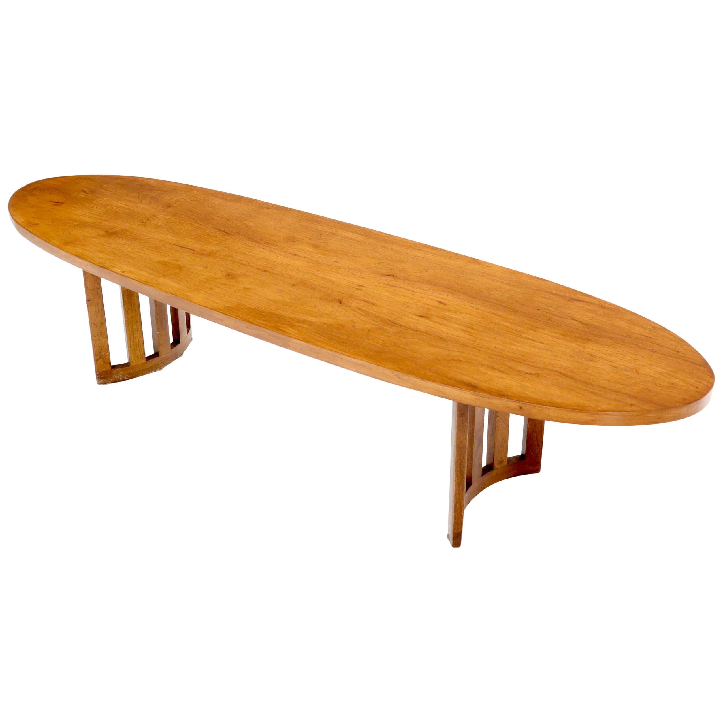Mid-Century Modern Long Oval Surfboard Coffee Table