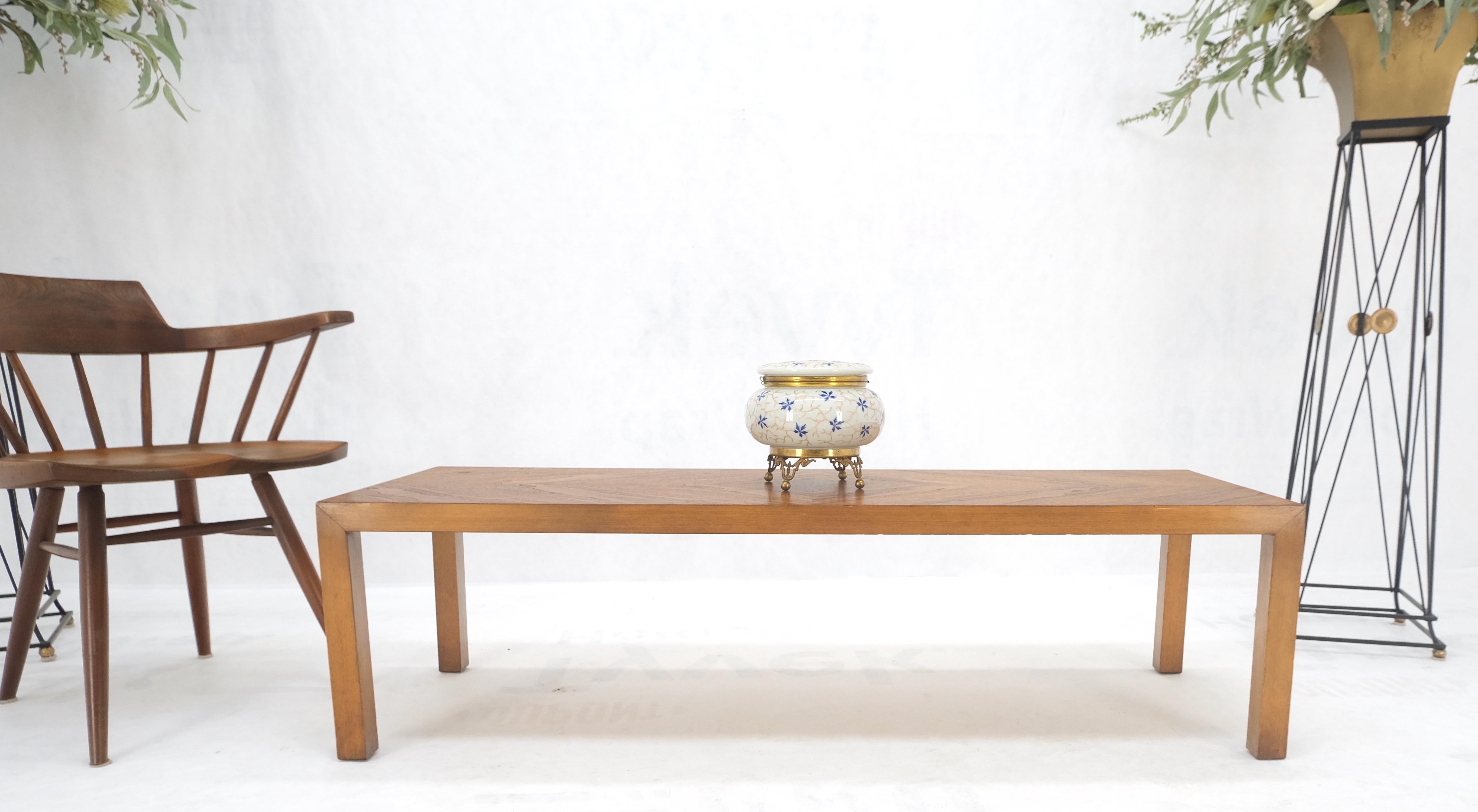 20th Century Mid-Century Modern Long Rectangle Walnut Parsons Style Coffee Table Mint! For Sale