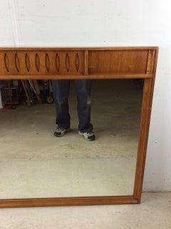 Espejo de Pared Rectangular Largo Moderno de Mitad de Siglo con Marco Tallado Único