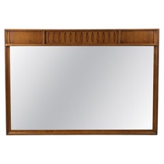 Espejo de Pared Rectangular Largo Moderno de Mitad de Siglo con Marco Tallado Único