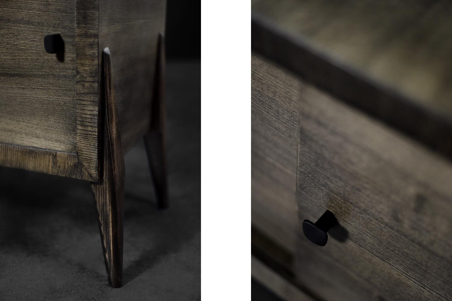 Mid-Century Modern Long Scandinavian Ash Sideboard with Matte Metal Handles For Sale 10