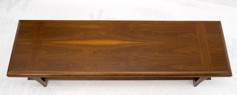 American Mid-Century Modern Long Walnut Bench Coffee Table by Lane For Sale