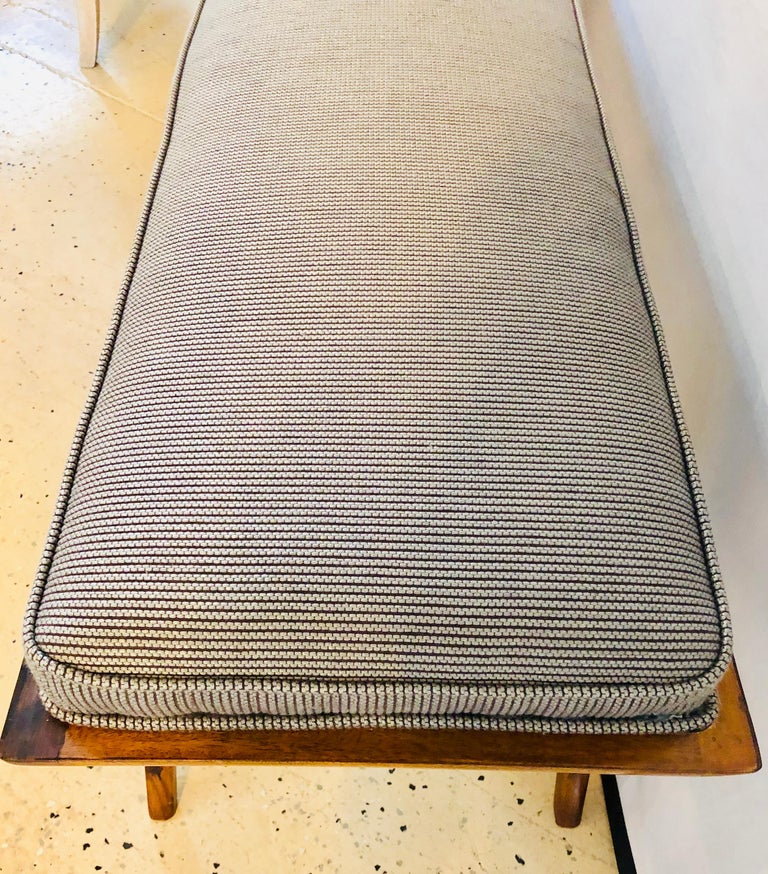 Mid-Century Modern Long Window Bench or Footstool Newly Upholstered at ...