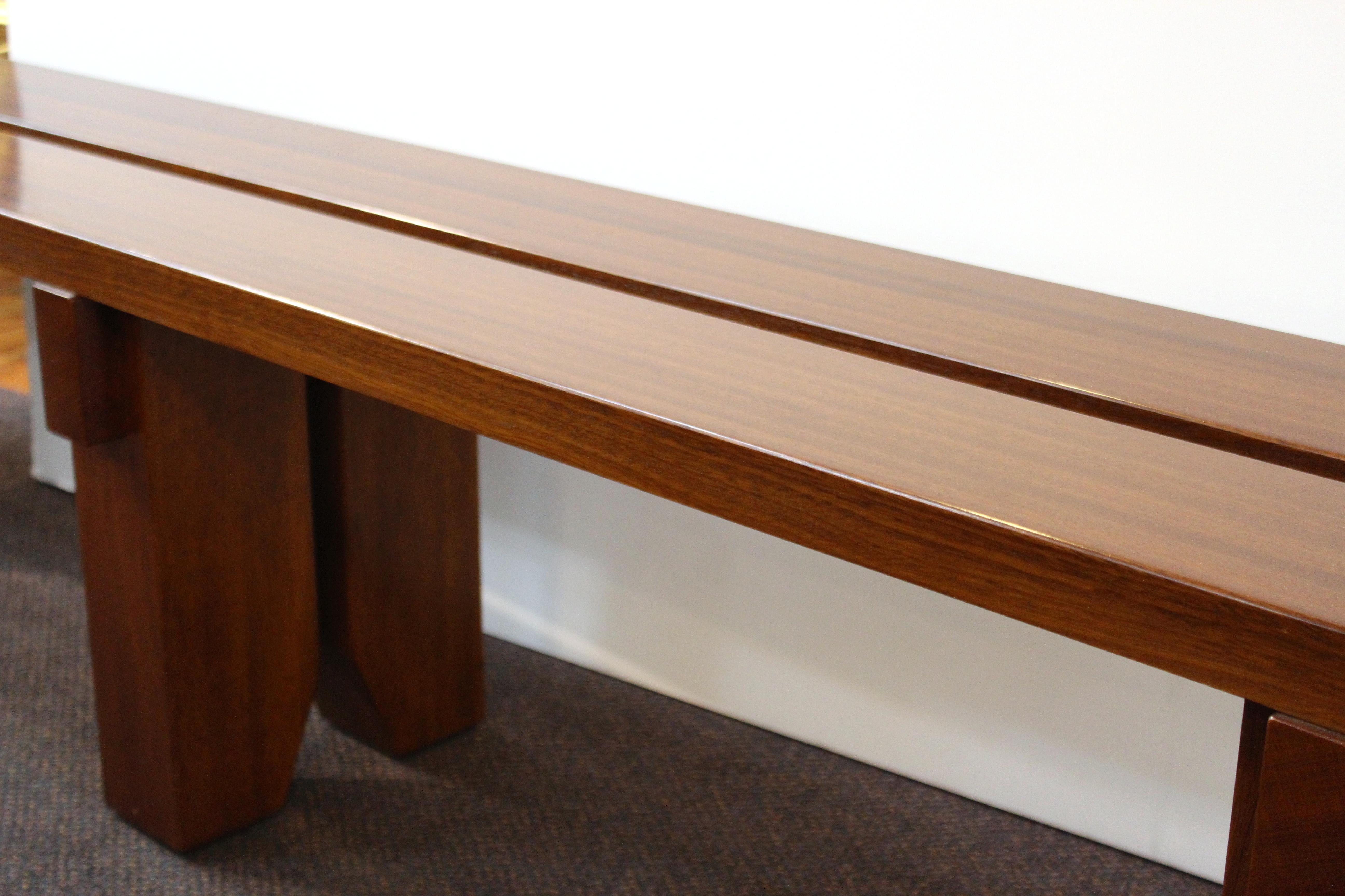 Mid-Century Modern Long Wood Bench 7