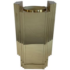 Mid-Century Modern Lorin Marsh Brass Bronze Skyscraper Deco Vase Umbrella Stand