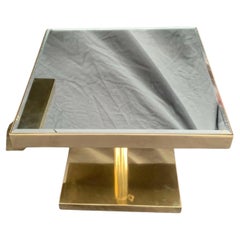 Tavolo quadrato telescopico con specchio smussato di Lorin Marsh, metà secolo, moderno.