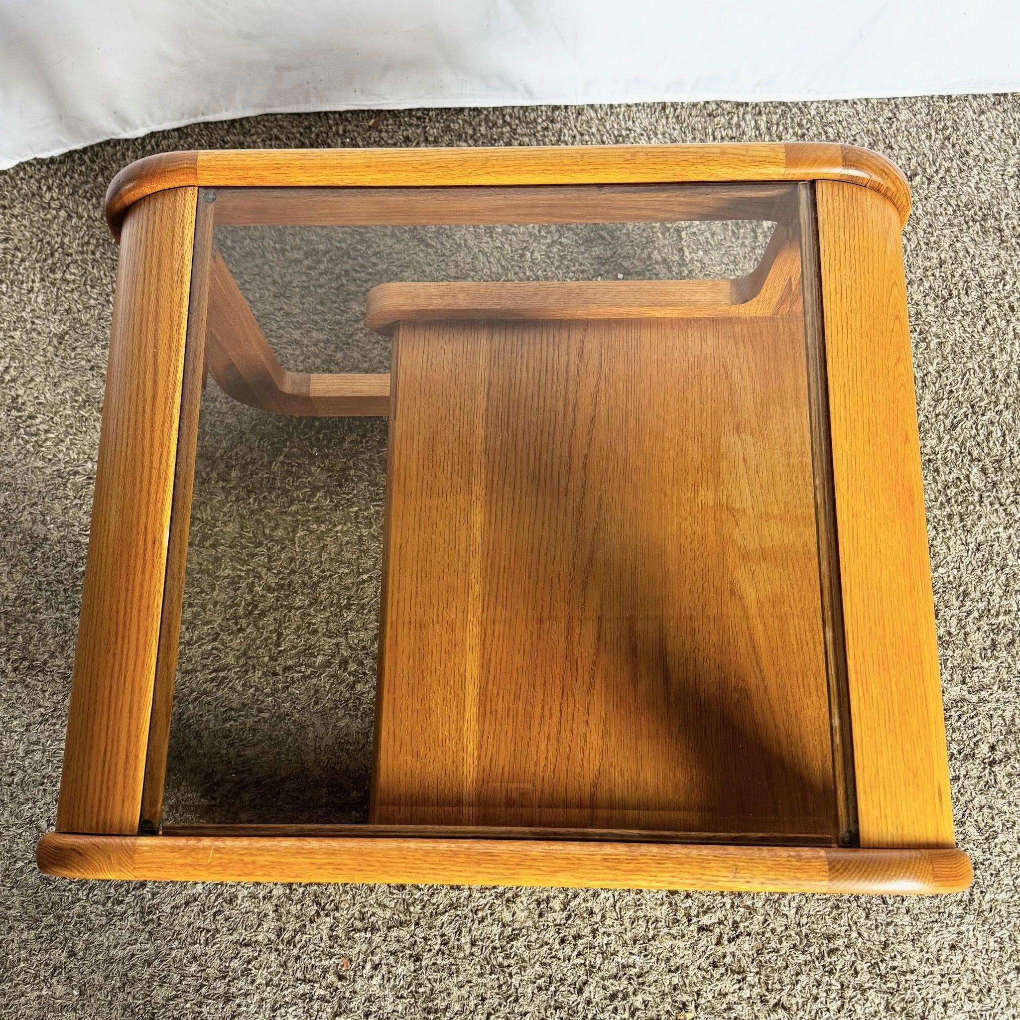 20th Century Mid Century Modern Lou Hodges Oak Wood Side Table For Sale