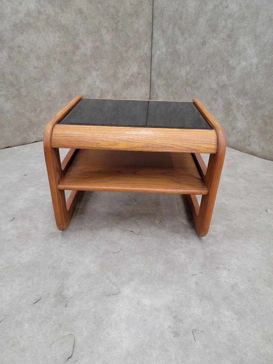 20th Century Mid Century Modern Lou Hodges Side Table With Tinted Glass