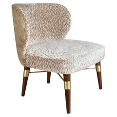 Mid-Century Modern Louis Armchair Embroidered Velvet  Made in Portugal by Ottiu