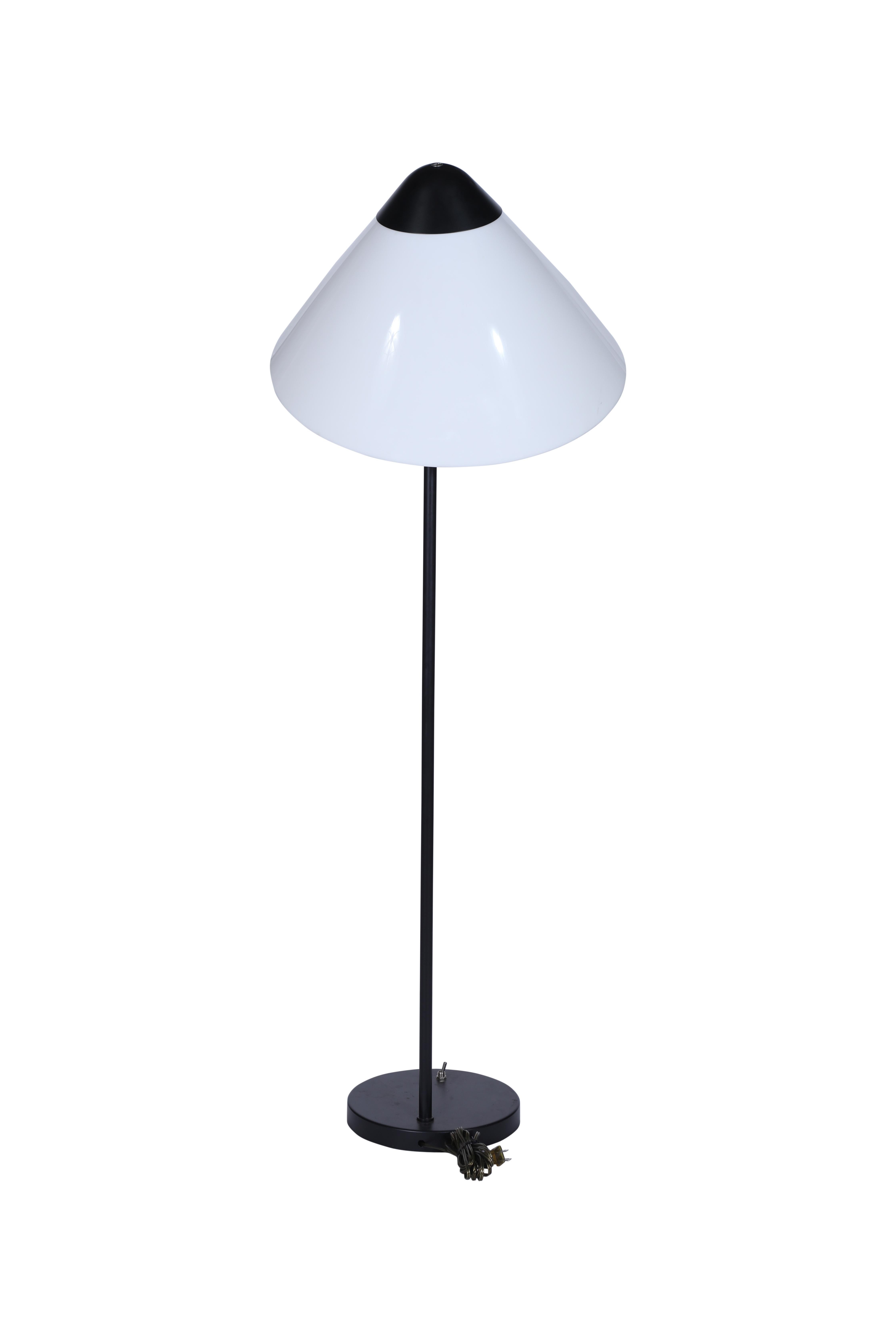 Mid-Century Modern Mid Century Modern Louis Poulsen Floor Lamp with Acrylic Shade For Sale